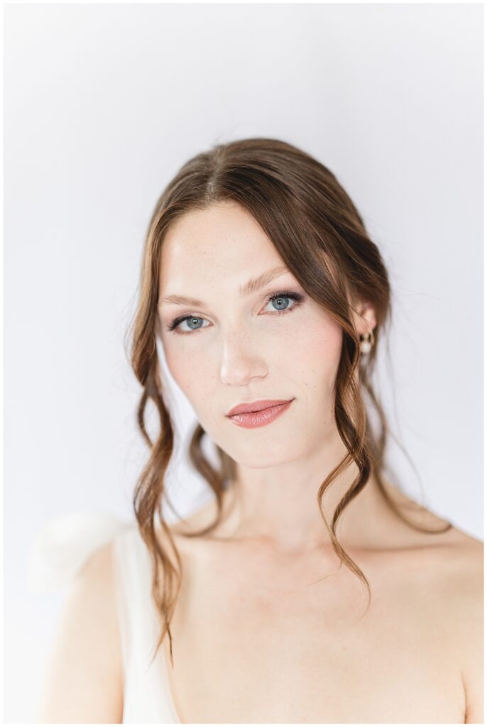 a bride with soft delicate make up that is natural and ethereal.