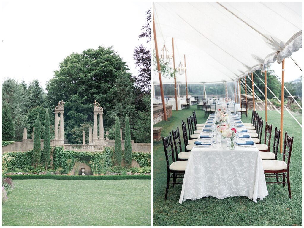 A wedding at the Crane Estate, a mansion wedding venue on the North shore.