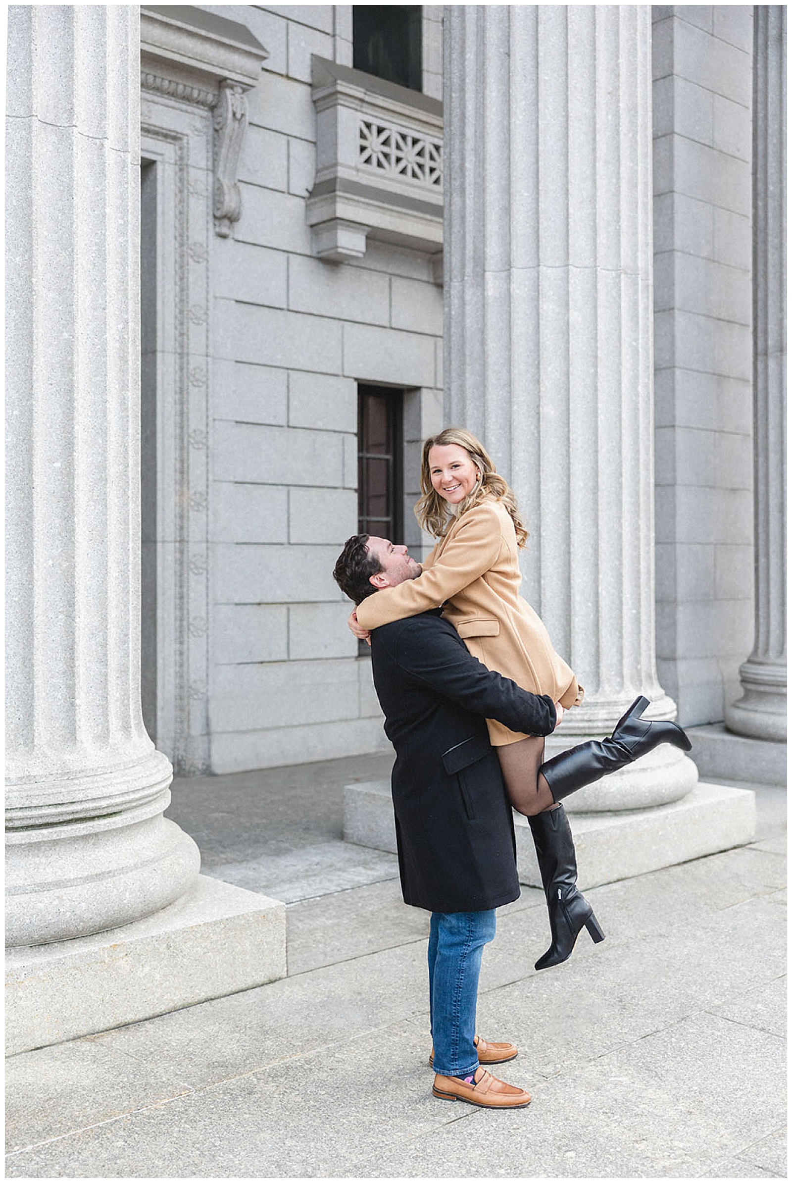 An engaged shoot at the MFA in Boston.