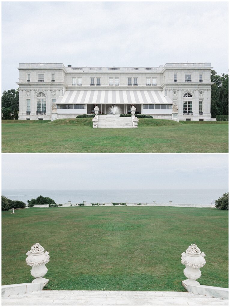 The terrance at Rosecliff Mansion in Newport, Island.