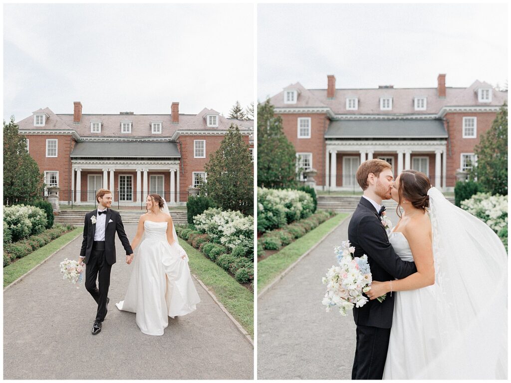 Married couple in love at the Gardens at Elm Bank.